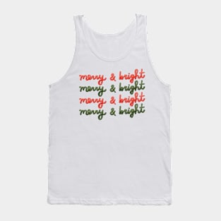 Merry and Bright Christmas Print Tank Top